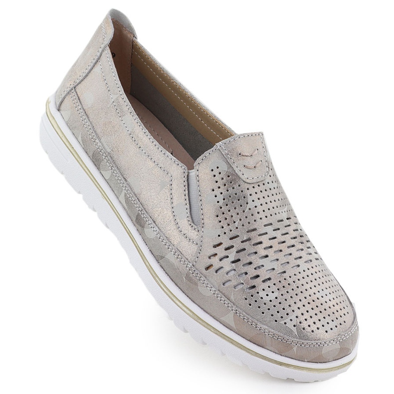 Evento Ženske kožne cipele Openwork Zlatni događaj 1653 zlatna