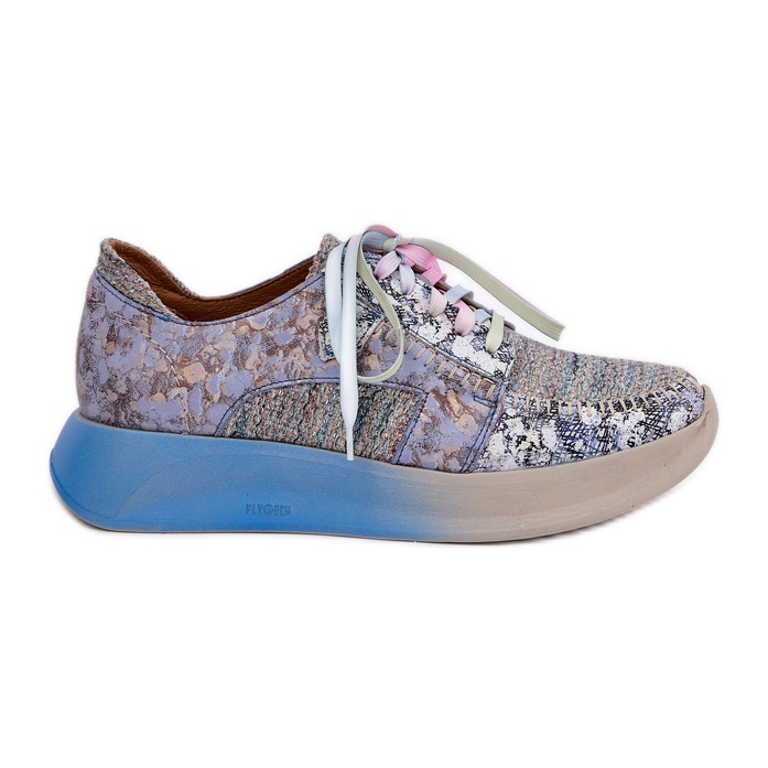 Ženske kožne cipele na platformi Maciejka 06776A-06 plava