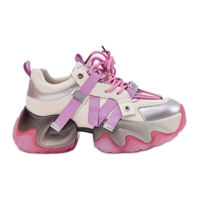 Ženske kožne tenisice na masivnom potplatu GOE RR2N4030 PINK ružičasta