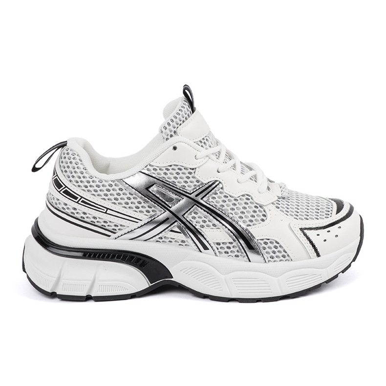 Sportsowe bijele i bijele tenisice s mrežicom bijela