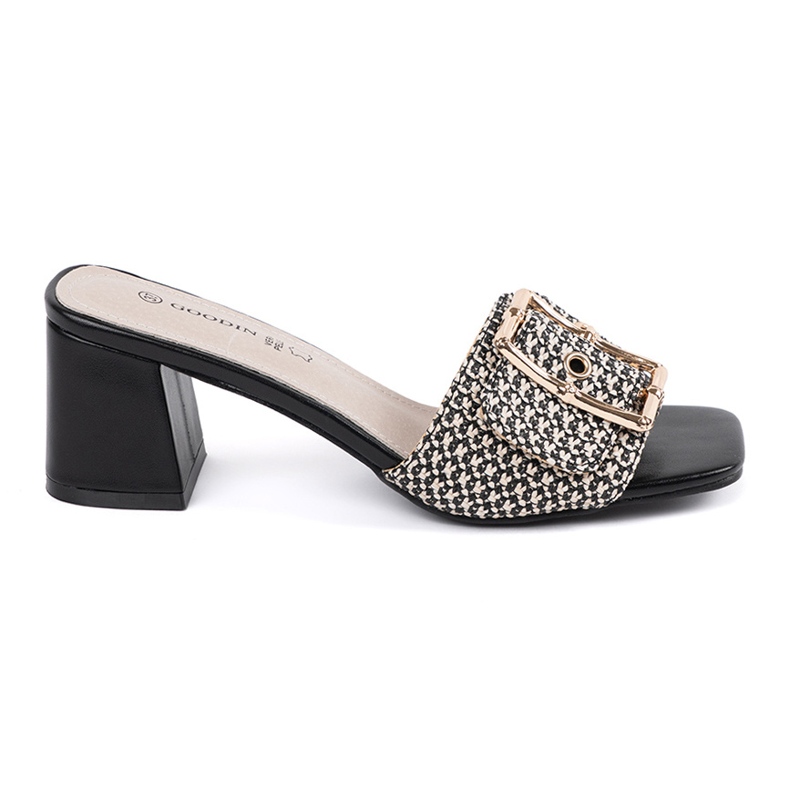 Goodin Tweed crno -bijele papuče na poštu bijela