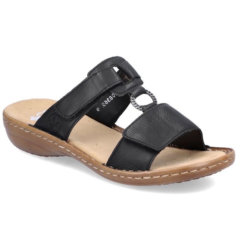 Ženske flip-flops za čičak Black Rieker 60885-00 crno