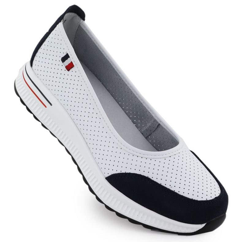 Otvorene kožne balerine na bijeloj platformi Filippo 6134 bijela