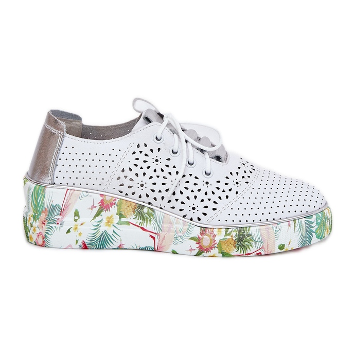 Ženske kožne cipele Artiker 56C1799 bijelo i srebrno bijela