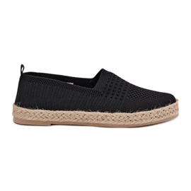 Vinceza Ženske espadrile s Vincezom 13624 Crna pletenica