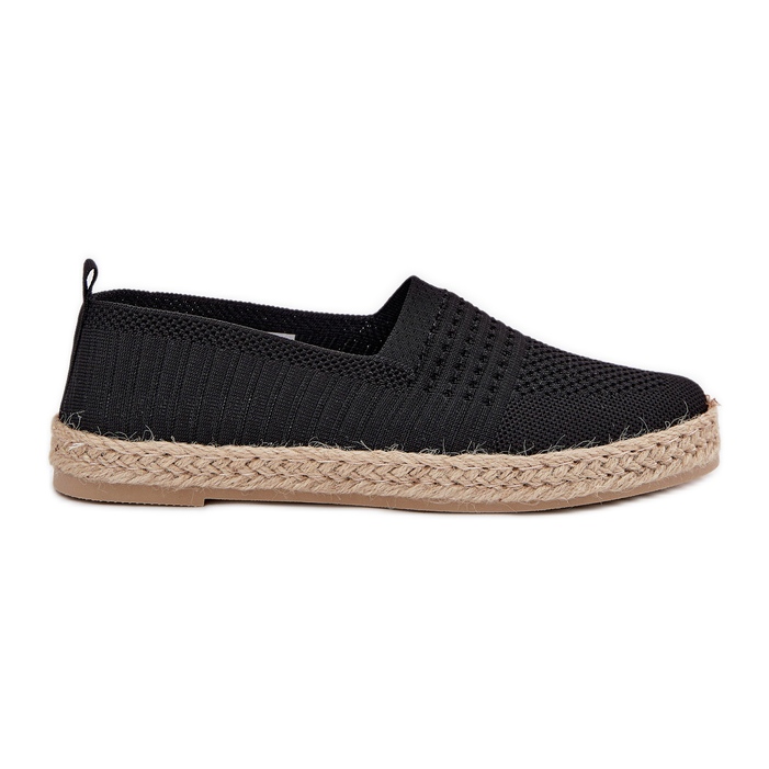 Vinceza Ženske espadrile s Vincezom 13624 Crna pletenica crno