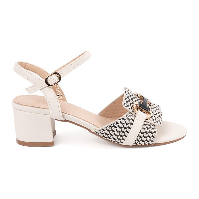 Goodin Bijele ženske sandale na srednjem postu bijela