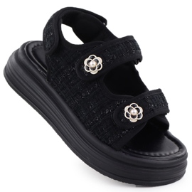 Ženske sandale na platformi carne Potocki PY16337 crna