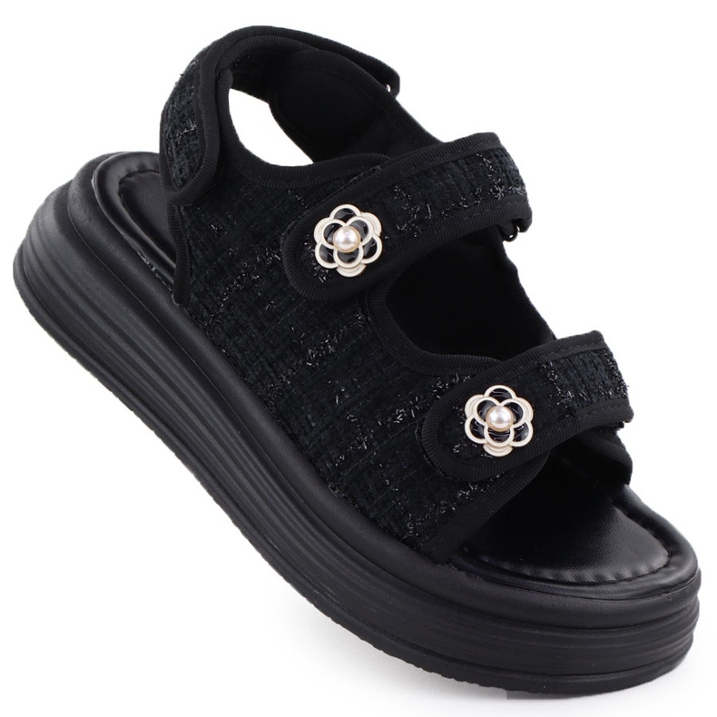 Ženske sandale na platformi carne Potocki PY16337 crno