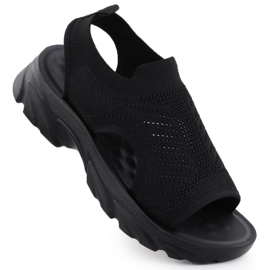 Izgrađene ženske sandale -u crnom Potocki TO90302 crna