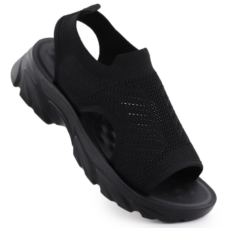 Izgrađene ženske sandale -u crnom Potocki TO90302