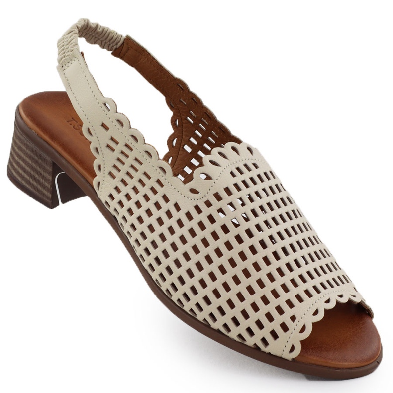 Beige otvorene ženske kožne sandale Beige T.Sokolski L25-707 bež
