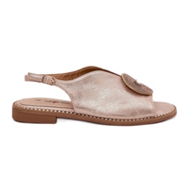 S.Barski Sjajne ženske sandale ukrasni detalji S. barski KV51-012 ružičasto zlato zlatni