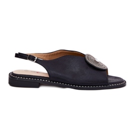 S.Barski Sjajne ženske sandale ukrasni detalji S. barski kv51-012 crni crna