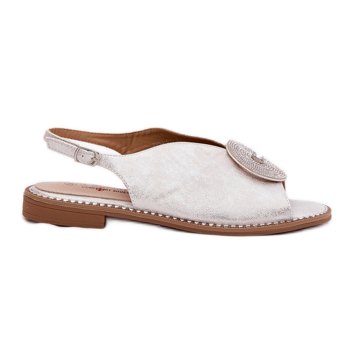 S.Barski Sjajne ženske sandale ukrasni detalj S. barski kv51-012 srebro