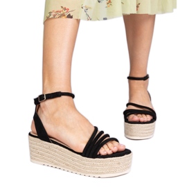 Crne espadrile sandale na platformi crna