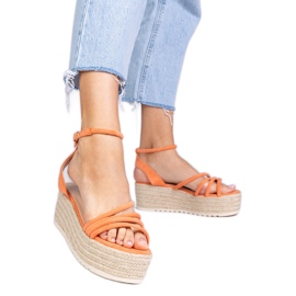 Orange Espadrilles na platformi narančasta