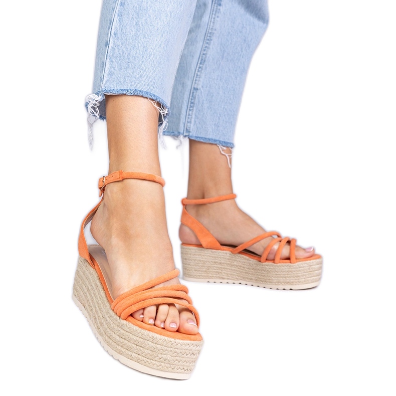 Orange Espadrilles na platformi naranča