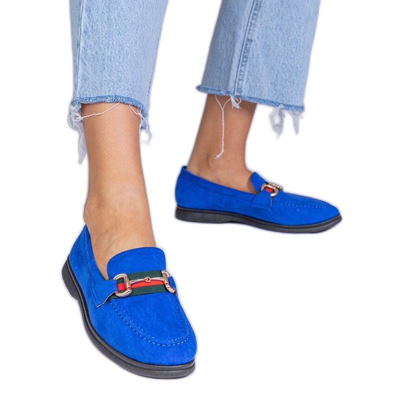 Plavi natikači iz Ekozamsza sa zlatnim ukrasom plava