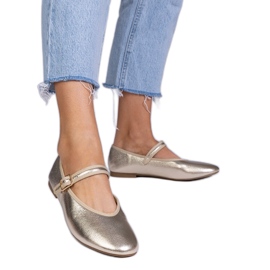 Zlatne ženske balerine s kopčom zlatna