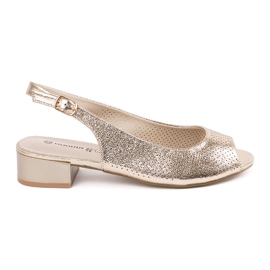 Goodin Zlatne otvorene sandale s niskim uvjetima zlatni