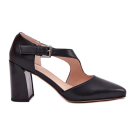 Kožne pumpe na stupu s Vinceza 91133 Crna stezaljka crno