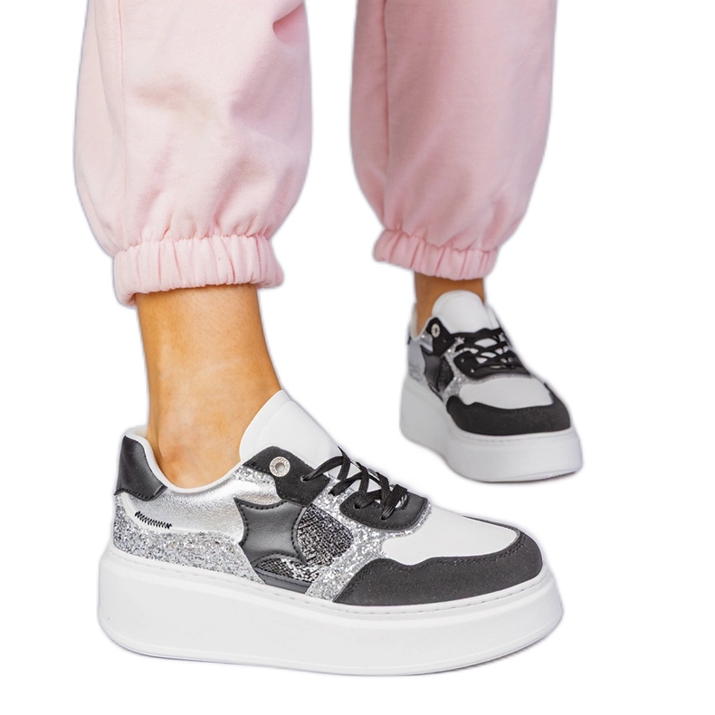 Crne tenisice sa šljokicama crno