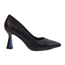 Elegantne pumpe na proširenom crnoj pin Vinceza 62222 crna