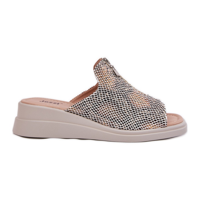 Ženski klinovi s klinom s uzorkom životinjskog dvorca bež