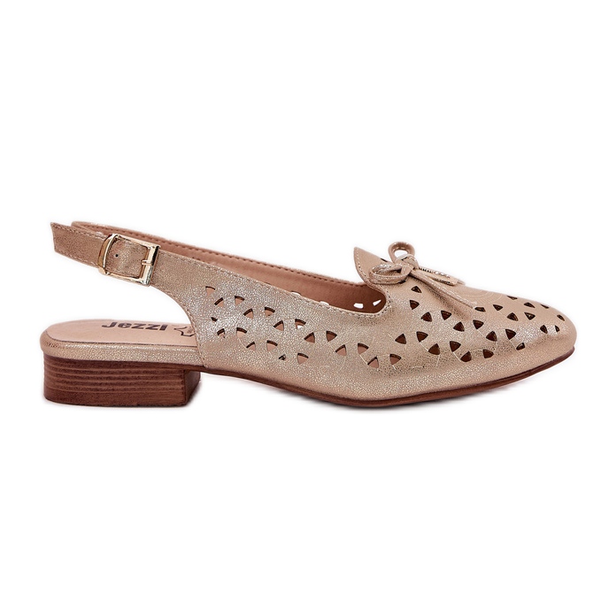 Jezzi Openwork balerine s otvorenom zlatnom petom zlatna