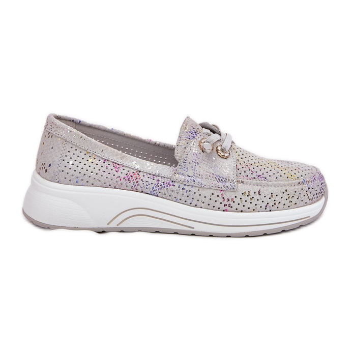 Cipele od antilop izrađene od prirodne kože na Artikeru 56C2104 Siva platforma