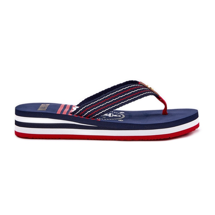 Ženski flip -flops flip -flops na Wedge Big Star RR274A126 mornarsko plava