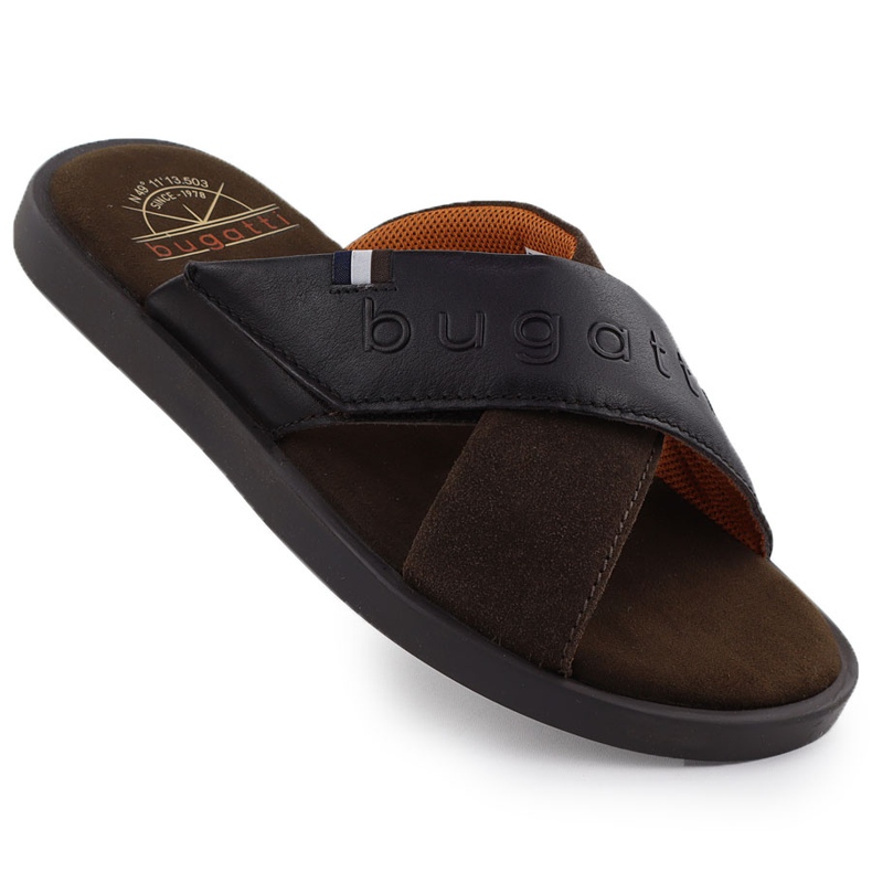 Muška kožna flip-flops smeđi bugatti 321-art80-1014 smeđa