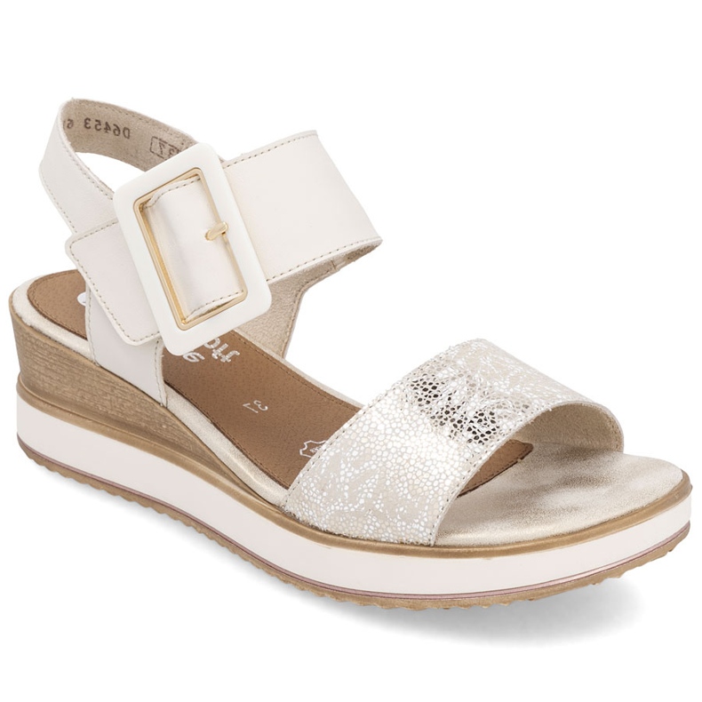 Kožne udobne sandale za čičak, remonte d6453-61 čičak bijela