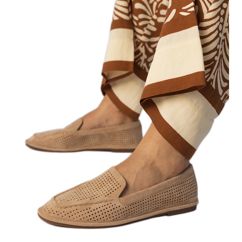 Khaki Openwork Loafers iz Ekozamszua bež