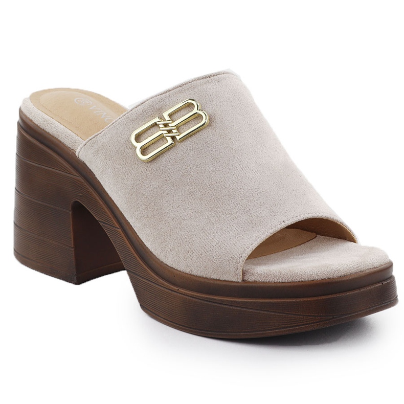 Ženske papuče na stupu Beige Vinceza 17400 bež
