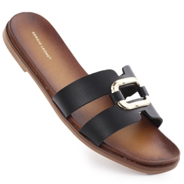 Ženski flip -flops s ukrasom crni sergio leone sk077h crna