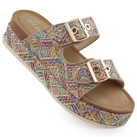 Papuče na gustom potplatu s stezaljkama T.Sokolski L25-322 višebojan