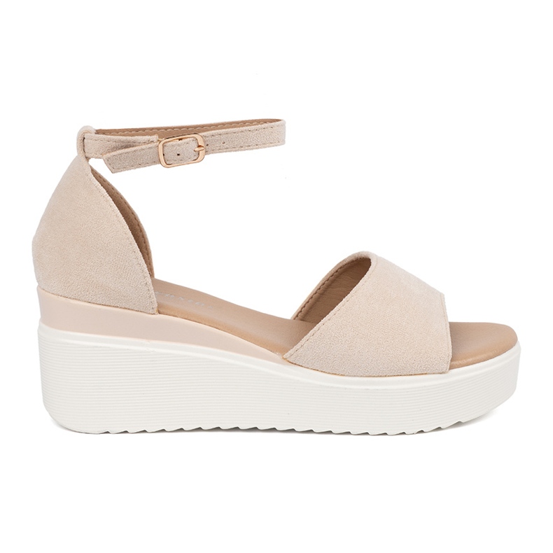 Seastar Lagane ženske sandale na bijelom klinu bež