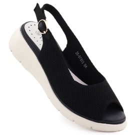 Ženske sandale na klinovima Black Vinceza 97303 crna