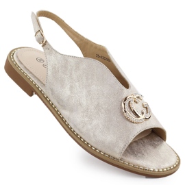 Ženske sandale sagrađene ukrasom zlatnih 43329 Potocki