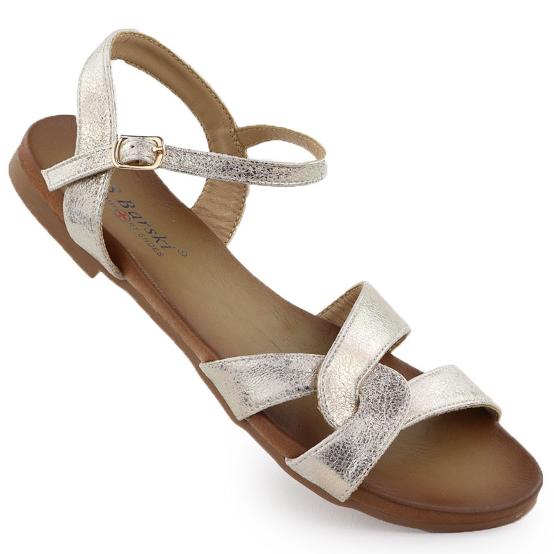 S.Barski Ženske sandale Złote S. Barski KV51-022 zlatna