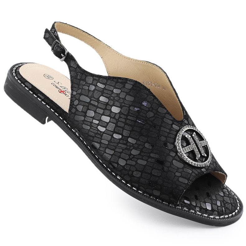 S.Barski Ženske kožne sandale carne S. Barski KV51-094 crno