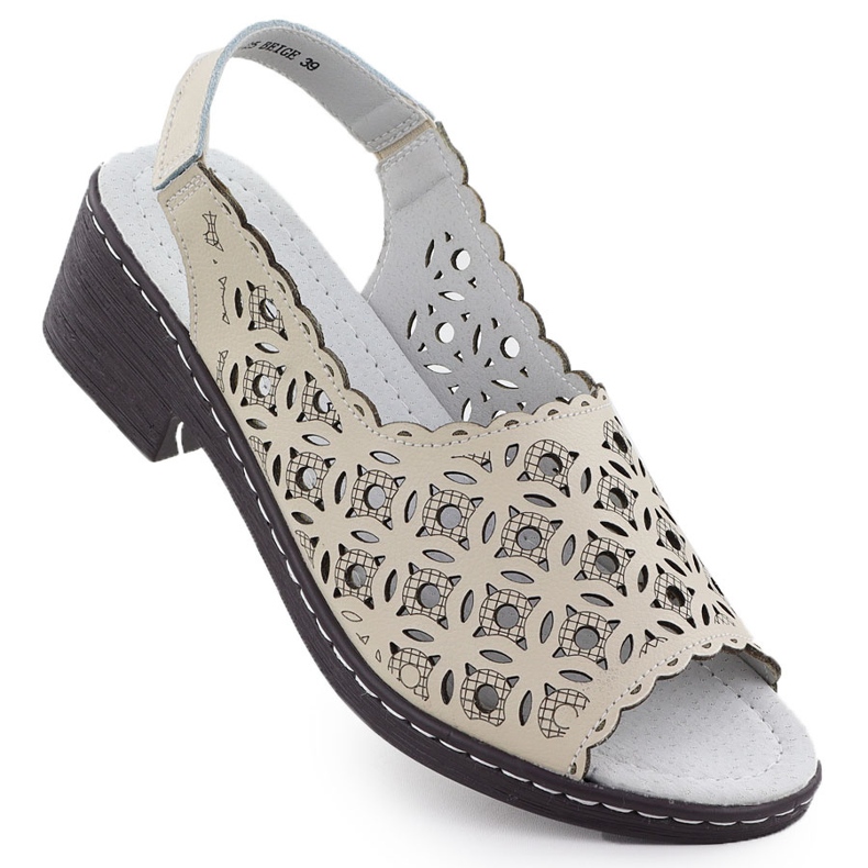 Otvorene ženske kožne sandale na jastučiću beige t.sokolski L25-25 bež