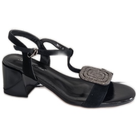 Angel Blue Ženske sandale anđeo plave tn6415 crne visoke potpetice crna