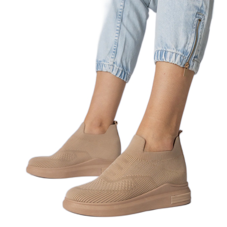 Smeđe čarape klizne tenisice smeđa