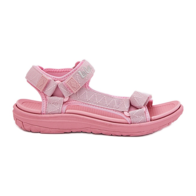 Ženske materijalne sandale za Velcro Lee Cooper LCW-25-34-3561L PINK ružičasta