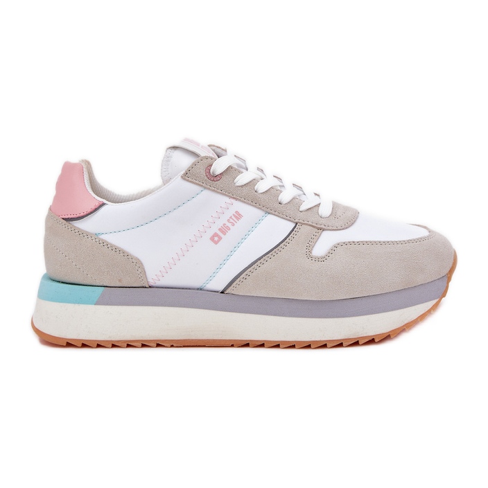 Ženske tenisice za antilop Big Star RR274A047 Hi-Polish bež-bijeli sustav