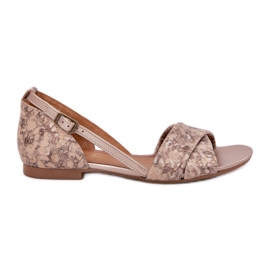 Maciejka ravne sandale 04614-25 Zlotys zlatni