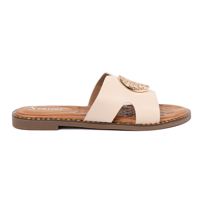 Seastar Lagano prekrivanje zaklopki sa zlatnim ukrasom bež